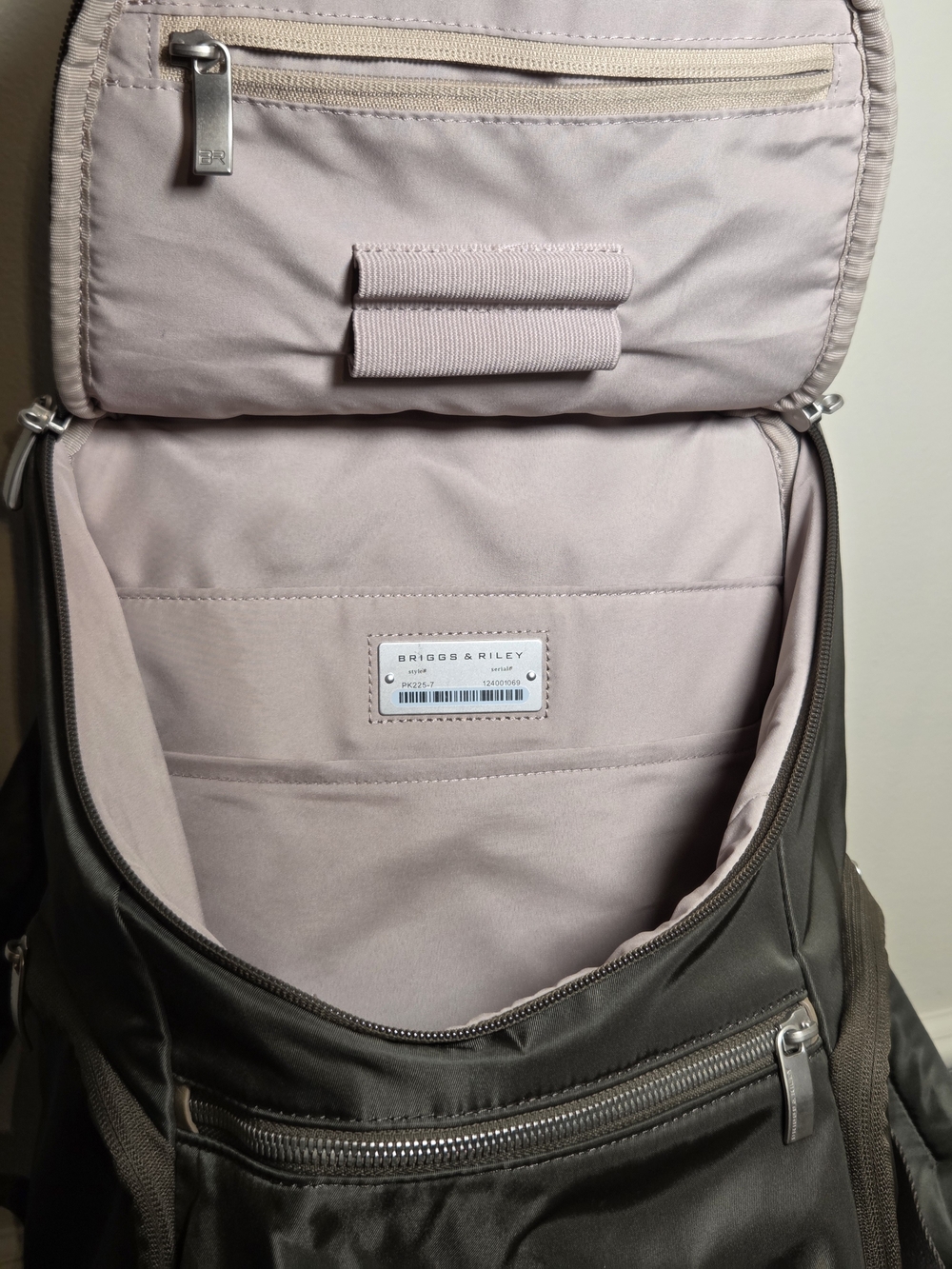 Briggs & Riley Rhapsody U-Zip Travel Backpack - Olive Green - Picture 4 of 16